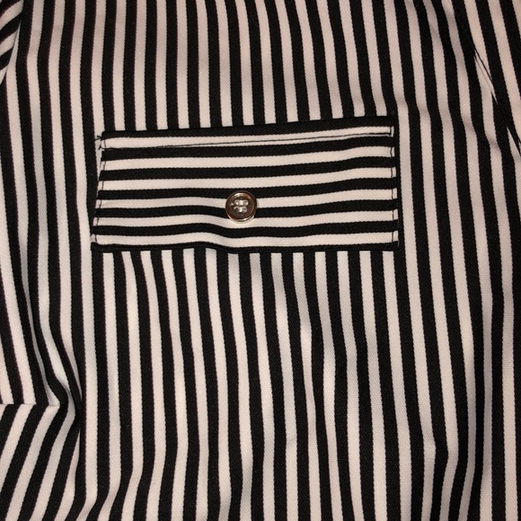 Black & White Striped Button Down Dress - Picture 4 of 8